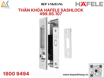 Bộ khóa kèm tay nắm hình chữ nhật Hafele cửa đi - 499.65.107 